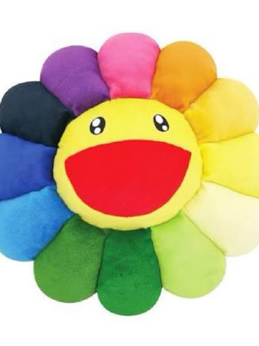 Smiley Face Rainbow Flower Plush Pillows